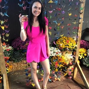 LF romper in hot pink